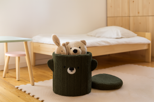 Chomik - Faltbarer Hocker mit Stauraum – Grün – PHO4267
