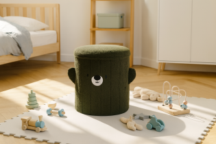 Chomik - Faltbarer Hocker mit Stauraum – Grün – PHO4267