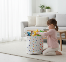 Chomik - Wäsche- oder Spielzeugkorb, Größe L – Punktmuster – NIZ4946