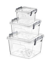 Set aus 3 quadratischen Multi-Boxen (0,55 + 1,2 + 2,4 l) *2012