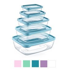 Set aus 5 rechteckigen Aufbewahrungsdosen Trend Box (0,3 + 0,6 + 1,2 + 2 + 3 l) *8847