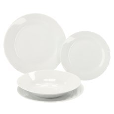 <p>Essgeschirr-Set, 18-teilig, rund, weiß *9307</p>