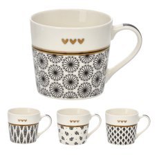 Porzellantasse mit goldenem Zweigmotiv, 400 ml, 12er-Pack – LIL7932