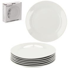 Set mit 6 weißen runden Desserttellern, 19 cm *2318