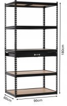 Chomik - Regal mit 5 Ebenen und Schublade – GWI2127