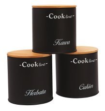 Chomik - Brotbox Ortica – Bambus mit Metalldeckel 36,5x25x13 cm, schwarz matt + 3 Aufbewahrungsdosen 11,5x11,5x12 cm *4935