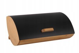 Chomik - Brotbox Ortica – Bambus mit Metalldeckel 36,5x25x13 cm, schwarz matt + 3 Aufbewahrungsdosen 11,5x11,5x12 cm *4935