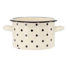 Chomik - Emaillierter Topf 2 l, 16 cm, weiß mit Punkten *3356