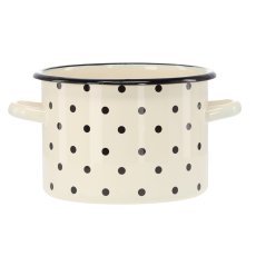 Chomik - Emaillierter Topf 3 l, 18 cm, weiß mit Punkten *3400