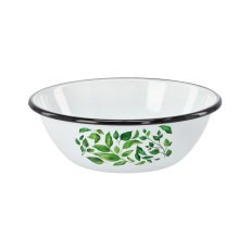 Email-Schüssel 0,6 l, 16,5 cm, weiß Ficus *9044