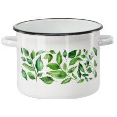 Emaille-Topf 5,5 l, 22 cm, weiß Fikus *9235