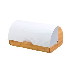 Brotkasten Anise aus Bambus mit weißem Metalldeckel, 38 x 28 x 18,5 cm *8862