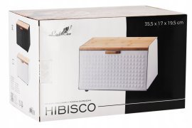 Chomik - Brotbox Hibisco – emailliert mit Bambusdeckel, 35,5 x 17 x 19,5 cm, weiß *8886