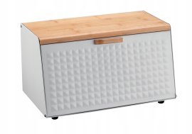 Chomik - Brotbox Hibisco – emailliert mit Bambusdeckel, 35,5 x 17 x 19,5 cm, weiß *8886