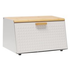 Chomik - Brotbox Hibisco – emailliert mit Bambusdeckel, 35,5 x 17 x 19,5 cm, weiß *8886