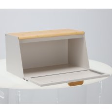 Chomik - Brotbox Hibisco – emailliert mit Bambusdeckel, 35,5 x 17 x 19,5 cm, weiß *8886