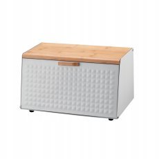 Chomik - Brotbox Hibisco – emailliert mit Bambusdeckel, 35,5 x 17 x 19,5 cm, weiß *8886