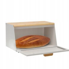 Chomik - Brotbox Hibisco – emailliert mit Bambusdeckel, 35,5 x 17 x 19,5 cm, weiß *8886