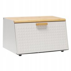 Chomik - Brotbox Hibisco – emailliert mit Bambusdeckel, 35,5 x 17 x 19,5 cm, weiß *8886