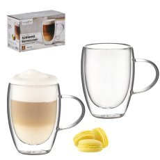 Set aus 2 doppelwandigen Thermogläsern mit Henkel, 340 ml *9753