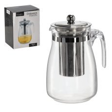 Hitzebeständiger Krug mit Sieb und Metalldeckel 900 ml *1557