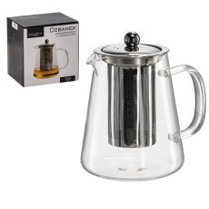 Hitzebeständiger Krug mit Siebeinsatz und Metalldeckel, 950 ml *1564