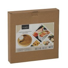 Chomik - Servierset für Vorspeisen – runde Servierplatte mit Schälchen 25 x 3,5 cm *6514