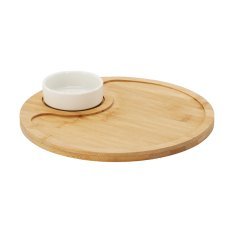 Servierset für Vorspeisen – runde Servierplatte mit Schälchen 25 x 3,5 cm *6514