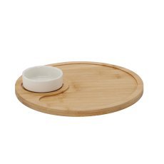 Chomik - Servierset für Vorspeisen – runde Servierplatte mit Schälchen 25 x 3,5 cm *6514