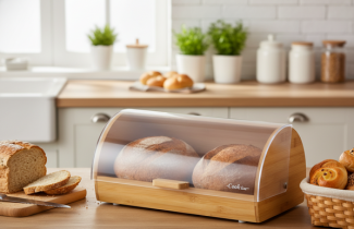 Chomik - Bambus-Brotkasten Menta mit Kunststoffdeckel - NEL3185
