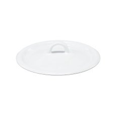 Emaillierter Deckel weiß/creme 16 cm *7497