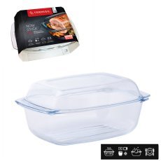 Feuerfeste rechteckige Grillform 5,8 l mit Deckel *0576*
