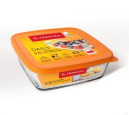 Aufbewahrungsdose 0,6 l mit Kunststoffdeckel – Farbe Orange*2709