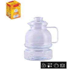 Krug 1,5 l mit schlichtem Griff, Glasdeckel und Wärmer *50995082
