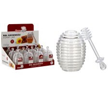 Plastikbecher für Honig 200 ml mit Löffel, 12 Stück – OKY7956