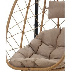 Chomik - Hängender Klappstuhl beige, Sitzpolster – beige, Gestell – schwarz *9100
