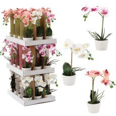 Kunstblume – Orchideen-Mix in 3 Farben, 30 cm, Packung = 12 Stk., Palette = 36 Stk. *4825