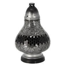 Dekorative Kerze in Glaskaraffe – silber, 34 cm/50 h, 4er-Set – ZOZ0586