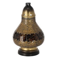 Dekorative Kerze in goldener Karaffe (Dekanter), 37 cm/50 h, 4er-Pack – ZOZ0593
