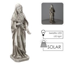 Figur Hl. Maria mit LED-Blumenstrauß – beige, 16,5 x 17 x 51 cm *8738
