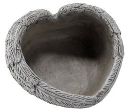 Chomik - Zementtopf – Herzform – Grau – DED8837