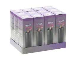 LED-Kerze 5 cm x 15 cm mit Batterien, granitfarben mit rosafarbenem Licht *9716