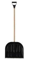 Schneeschaufel aus Kunststoff, schwarz, 45 cm – Schaufel mit Stiel und Griff (Set) *0316*3164