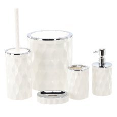 Badezimmer-Set rund, 5-teilig, weiß *4671