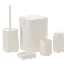 Badezimmerset quadratisch, 5-teilig, weiß *4403