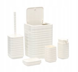 Chomik - Badezimmerset quadratisch, 5-teilig, weiß *4403