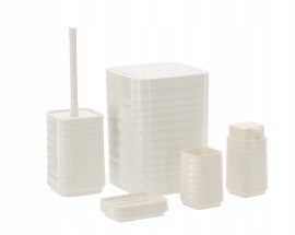 Chomik - Badezimmerset quadratisch, 5-teilig, weiß *4403