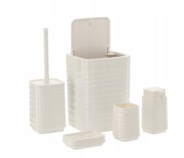 Chomik - Badezimmerset quadratisch, 5-teilig, weiß *4403