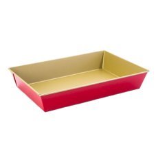 Blech mit Struktur 36x24,5x6 cm, mit Antihaftbeschichtung, gold-rot *3528*3504*