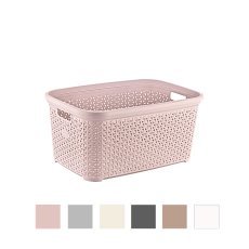 Rechteckiger Wäschekorb in Rattan-Optik, 35 l